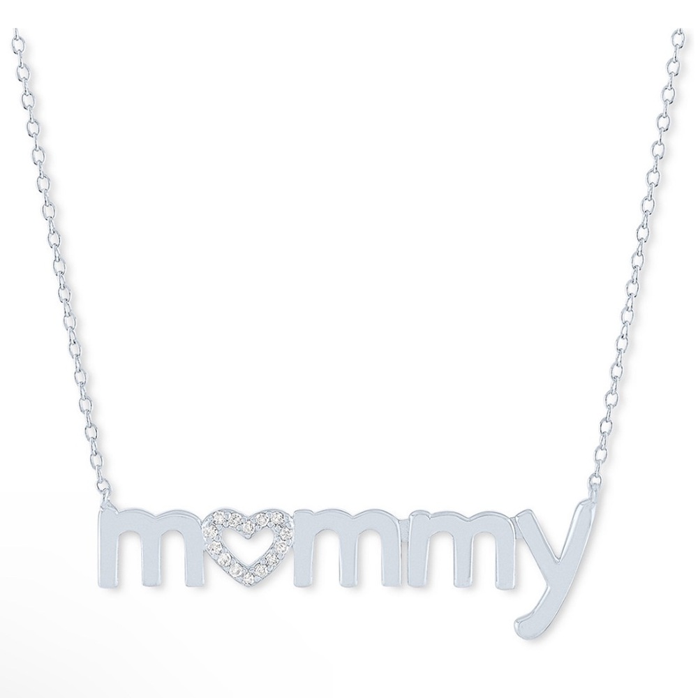 NWOT Diamond Mommy Necklace in Sterling Silver